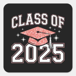 Adesivo Quadrado Classe de graduação de 2025 - Classe de Formando O