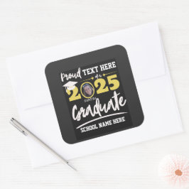 Adesivo Quadrado Classe Personalizada de Graduação da Família Orgul