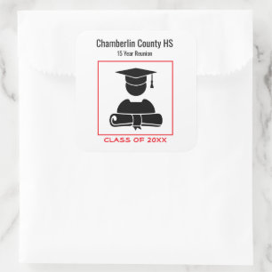 Adesivo Quadrado Classe Sindicato Vermelho Negro Personalizado