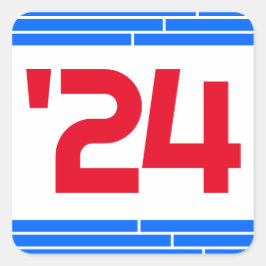 Adesivo Quadrado Classe Vermelha e Azul de Graduação 24