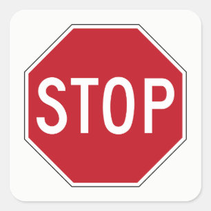 Adesivo Quadrado Classic Red USA Stop Sign Traffic/Road Stickers