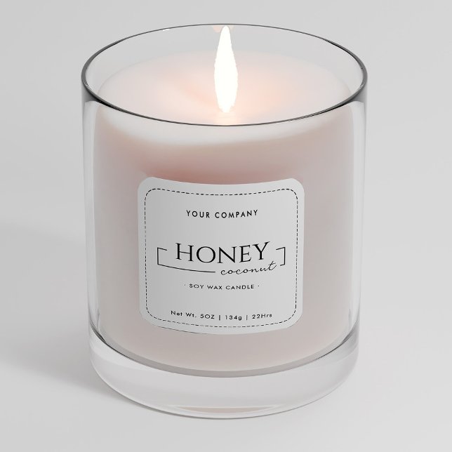 Adesivo Quadrado Clássica Branca de Caligrafia de Soja Homemada (Criador carregado)