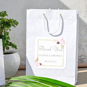 Adesivo Quadrado Clássico Frame Dourado Rosa Rosa Casado Russo