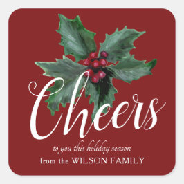 Adesivo Quadrado Clássico Holly, Obrigado, Stickers