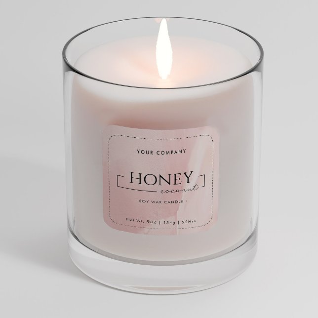 Adesivo Quadrado Clássico Rosa-Rosa-de-Vela de Soja Homemada (Criador carregado)