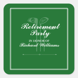 Adesivo Quadrado Clássico Tema Golf do Golfe Verde Branco