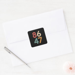 Adesivo Quadrado Clássico Vintage Estilo dos Anos 80 86 47 Anti Tru