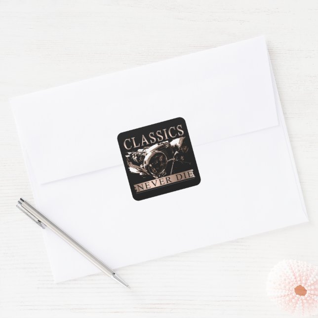 Adesivo Quadrado Clássicos Nunca Morrem (Envelope)