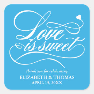 ADESIVO QUADRADO CLASSY ELEGANT LOVE É DOCE CASAMENTO