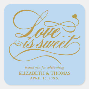 ADESIVO QUADRADO CLASSY ELEGANT LOVE É DOCE CASAMENTO