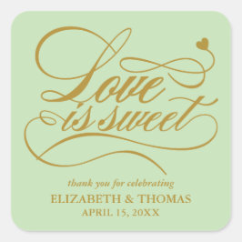 ADESIVO QUADRADO CLASSY ELEGANT LOVE É DOCE CASAMENTO