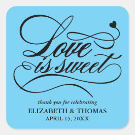 ADESIVO QUADRADO CLASSY ELEGANT LOVE É DOCE CASAMENTO