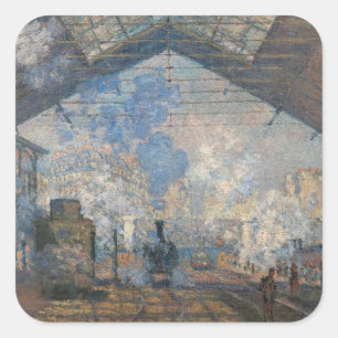Adesivo Quadrado Claude Monet - A Estação Saint-Lazare