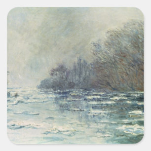 Adesivo Quadrado Claude Monet a ruptura acima em Vetheuil, c.1883