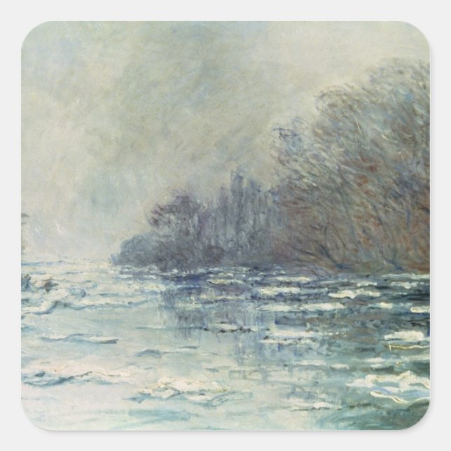 Adesivo Quadrado Claude Monet | A ruptura em Vetheuil, c.1883 (Frente)