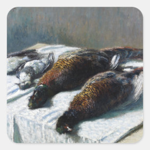 Adesivo Quadrado Claude Monet ainda vive com faisões e faisões