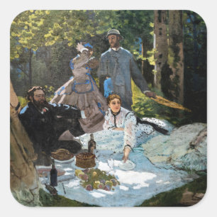Adesivo Quadrado Claude Monet - Almoço na Relva, Painel Direito