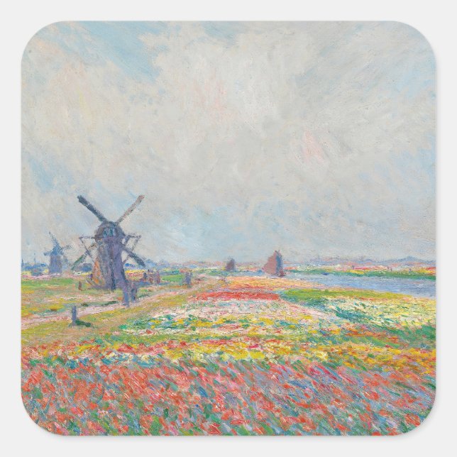 Adesivo Quadrado Claude Monet - Campos Tulip perto de Haia (Frente)