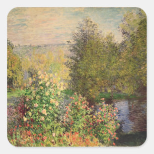 Adesivo Quadrado Claude Monet Canto do Jardim de Montgeron