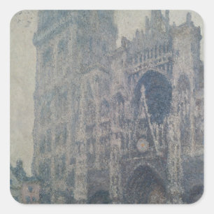 Adesivo Quadrado Claude Monet   Catedral de Rouen, Portal Ocidental