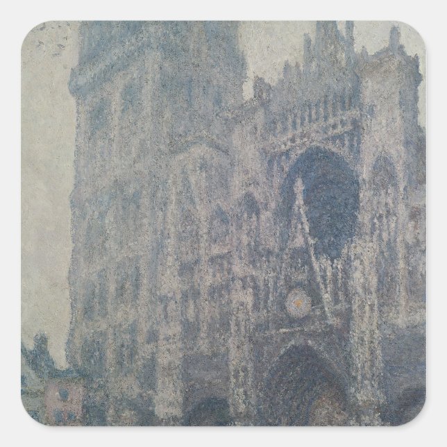 Adesivo Quadrado Claude Monet | Catedral de Rouen, Portal Ocidental (Frente)