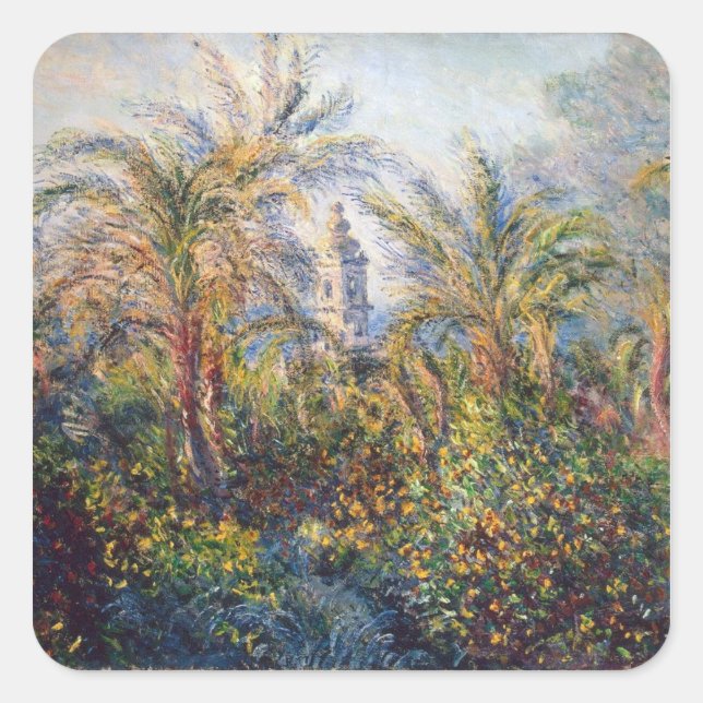 Adesivo Quadrado Claude Monet | Jardim de Bordighera (Frente)