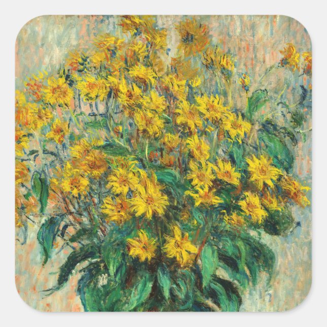 Adesivo Quadrado Claude Monet - Jerusalem Artichoke Flowers (Frente)