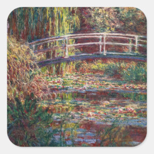 Adesivo Quadrado Claude Monet - Lago de nenúfares, Harmonia Rosa