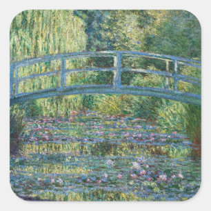 Adesivo Quadrado Claude Monet - Lago de Nenúfares, Harmonia Verde