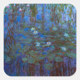 Adesivo Quadrado Claude Monet - Lírios Azuis
