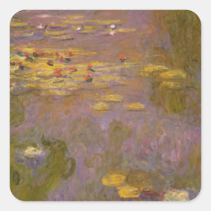 Adesivo Quadrado Claude Monet   Lírios De Água Ninfas