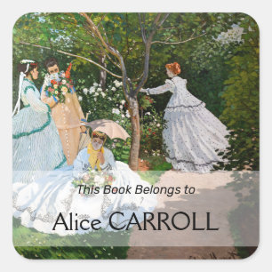 Adesivo Quadrado Claude Monet - Mulheres no Jardim