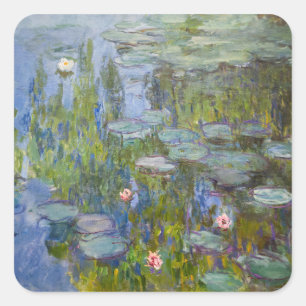 Adesivo Quadrado Claude Monet Nenúfares 1915 Arte Impressionista