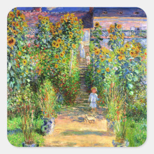 Adesivo Quadrado Claude Monet: O jardim de Monet em Vétheuil