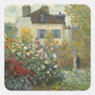 Adesivo Quadrado Claude Monet   o jardim do artista em Argenteuil