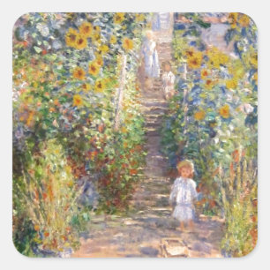 Adesivo Quadrado Claude Monet O Jardim do Artista em Vétheuil, 188