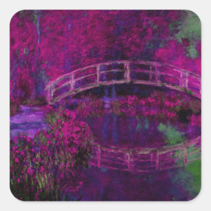 Adesivo Quadrado Claude Monet O Púrpura Da Ponte Japanes