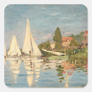 Adesivo Quadrado Claude Monet Regatta at Argenteuil, c.1872