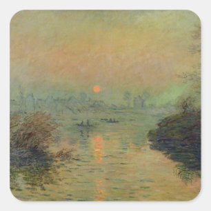 Adesivo Quadrado Claude Monet   Sun que ajusta-se sobre o Seine