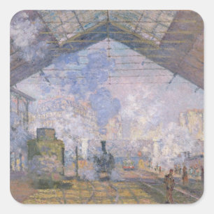 Adesivo Quadrado Claude Monet  The Gare Rua Lazare, 1877