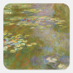 Adesivo Quadrado Claude Monet - Water Lily Pond 1917