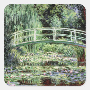 Adesivo Quadrado Claude Monet Waterlilies branco, 1899
