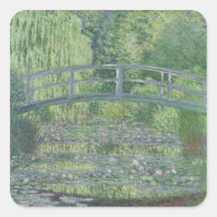 Adesivo Quadrado Claude Monet Waterlily Pond: Harmonia Verde