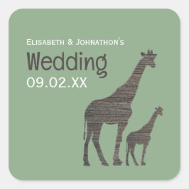 Adesivo Quadrado Clay Safari Giraffe, Casamento Russo