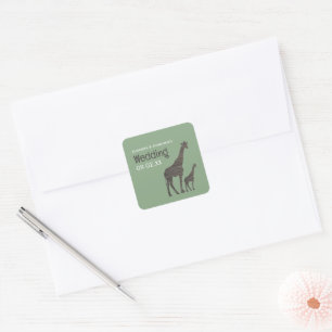 Adesivo Quadrado Clay Safari Giraffe, Casamento Russo