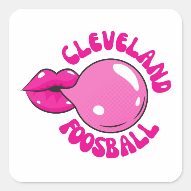 Adesivo Quadrado Cleveland Foosball Bubblegum Sticker (Frente)
