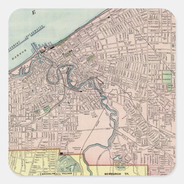 Adesivo Quadrado Cleveland, Ohio (Frente)