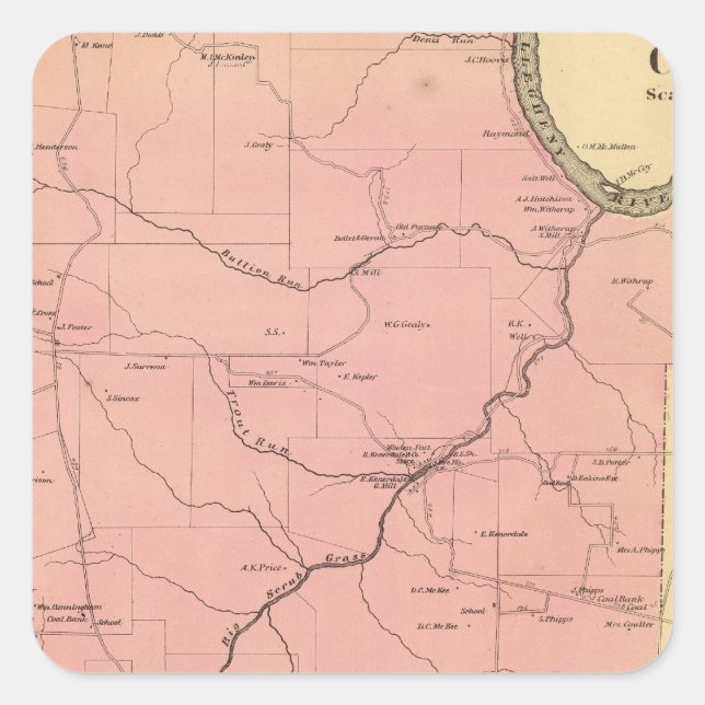 Adesivo Quadrado Clinton Township (Frente)