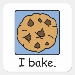 Adesivo Quadrado Clipart de Desenho Animado Biscoito de Chocolate D