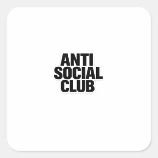 Adesivo Quadrado Clube Anti Social Clube de Introvertidos Texto Min